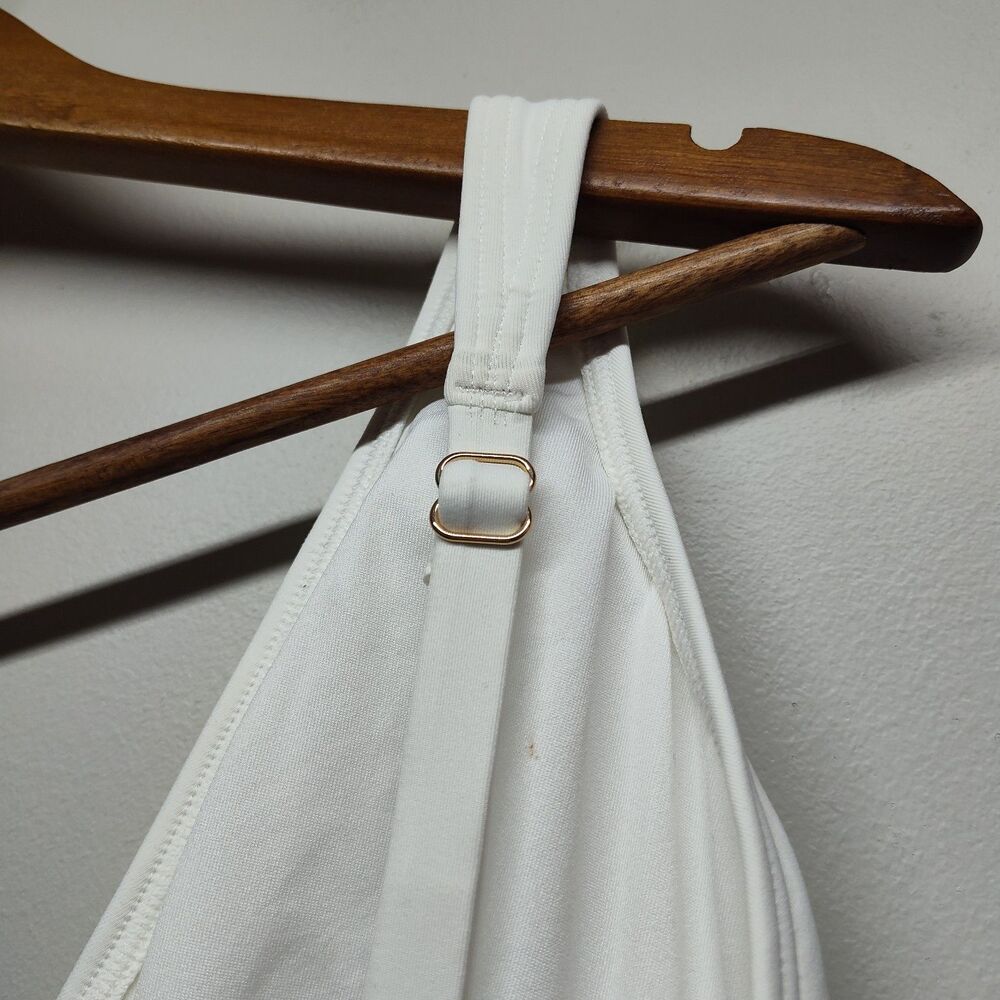 Michael Kors One Piece Swimsuit Women 6 White Rouched Tummy Control Summer Beach - Picture 5 of 7